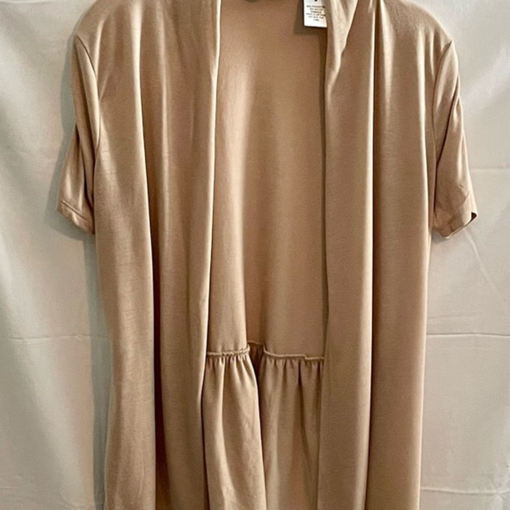 Womens Beige cardigan with Ruche Detail on Sleeves Size Medium (B-40)
